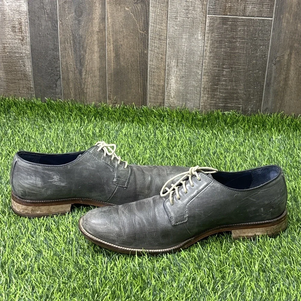 Cole Haan Williams Men's 10M Distressed Gray Leather Plain Toe Oxford Shoes